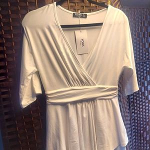 White peplum top with waist band!